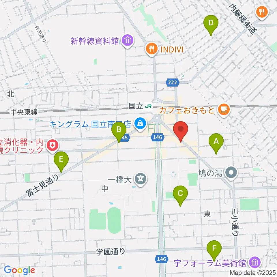 国立はっぽん周辺のホテル一覧地図