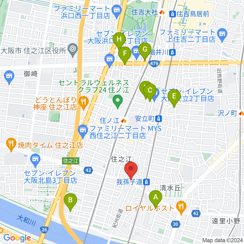 アンリュウリコーダーギャラリー周辺のホテル一覧地図