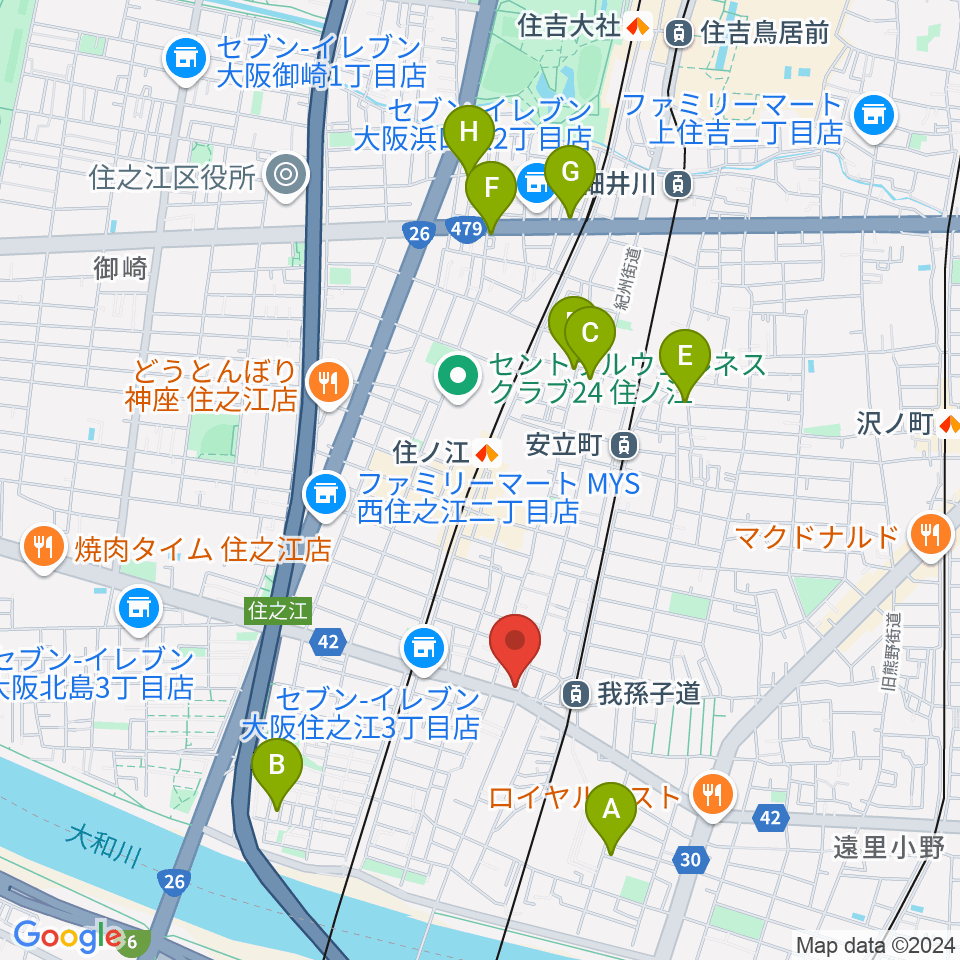 アンリュウリコーダーギャラリー周辺のホテル一覧地図