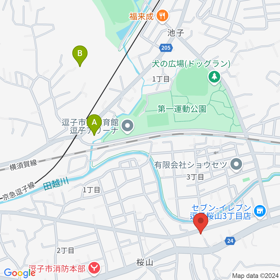 ケイズギターワークス周辺のホテル一覧地図