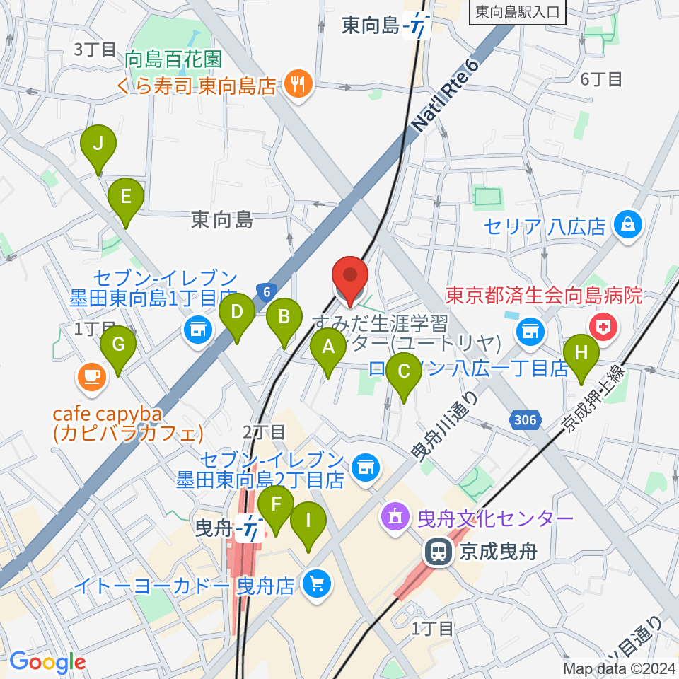 ユートリヤ すみだ生涯学習センター周辺のホテル一覧地図