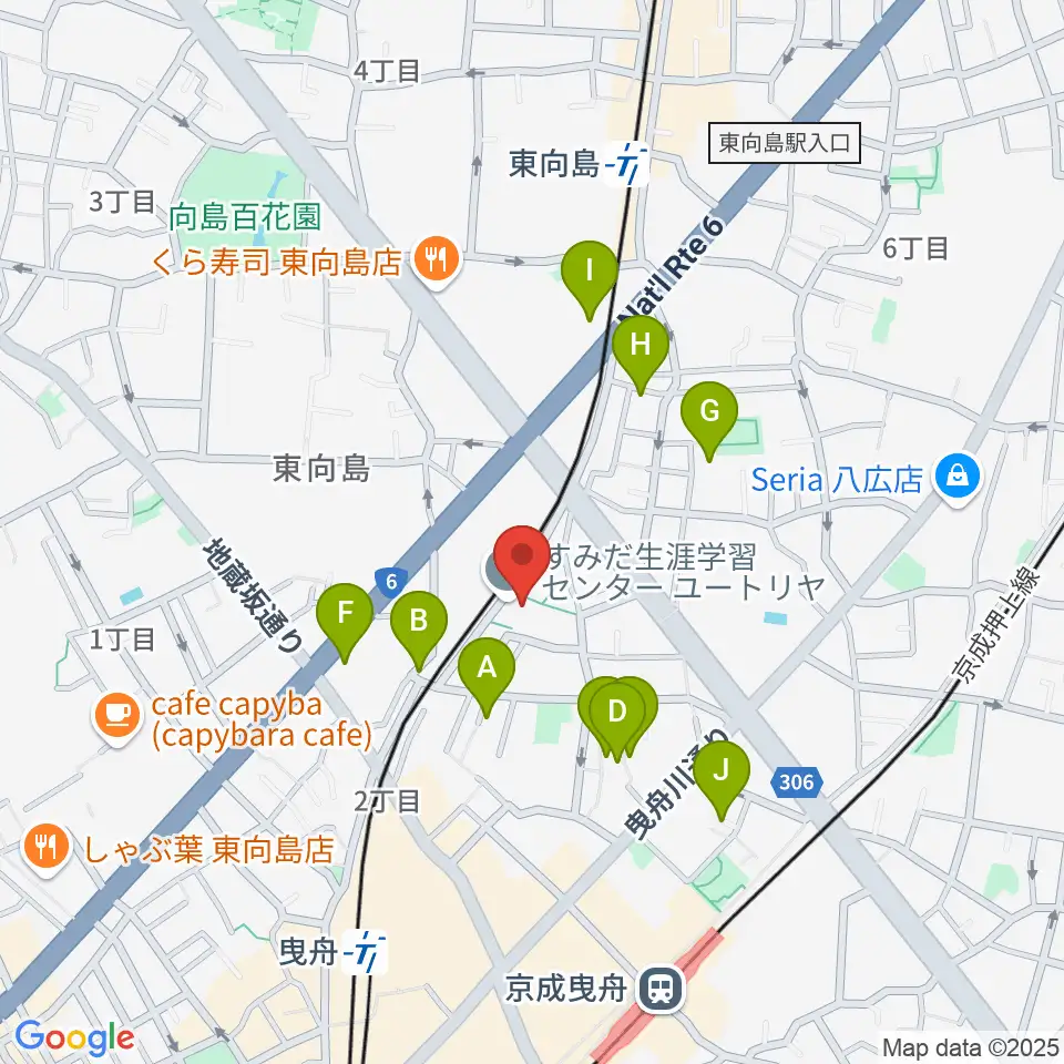 ユートリヤ すみだ生涯学習センター周辺のホテル一覧地図