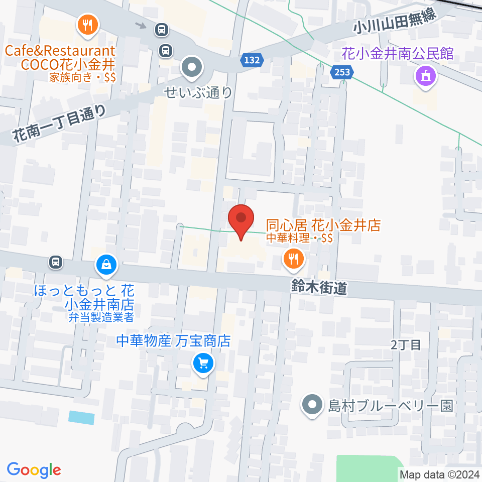 小平ギター＆ピアノ教室 花小金井校周辺のホテル一覧地図