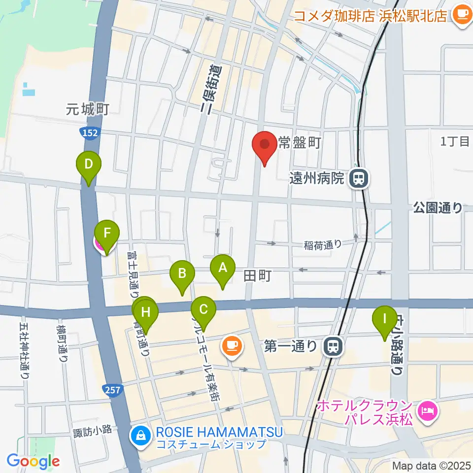 浜松スペースK周辺のホテル一覧地図