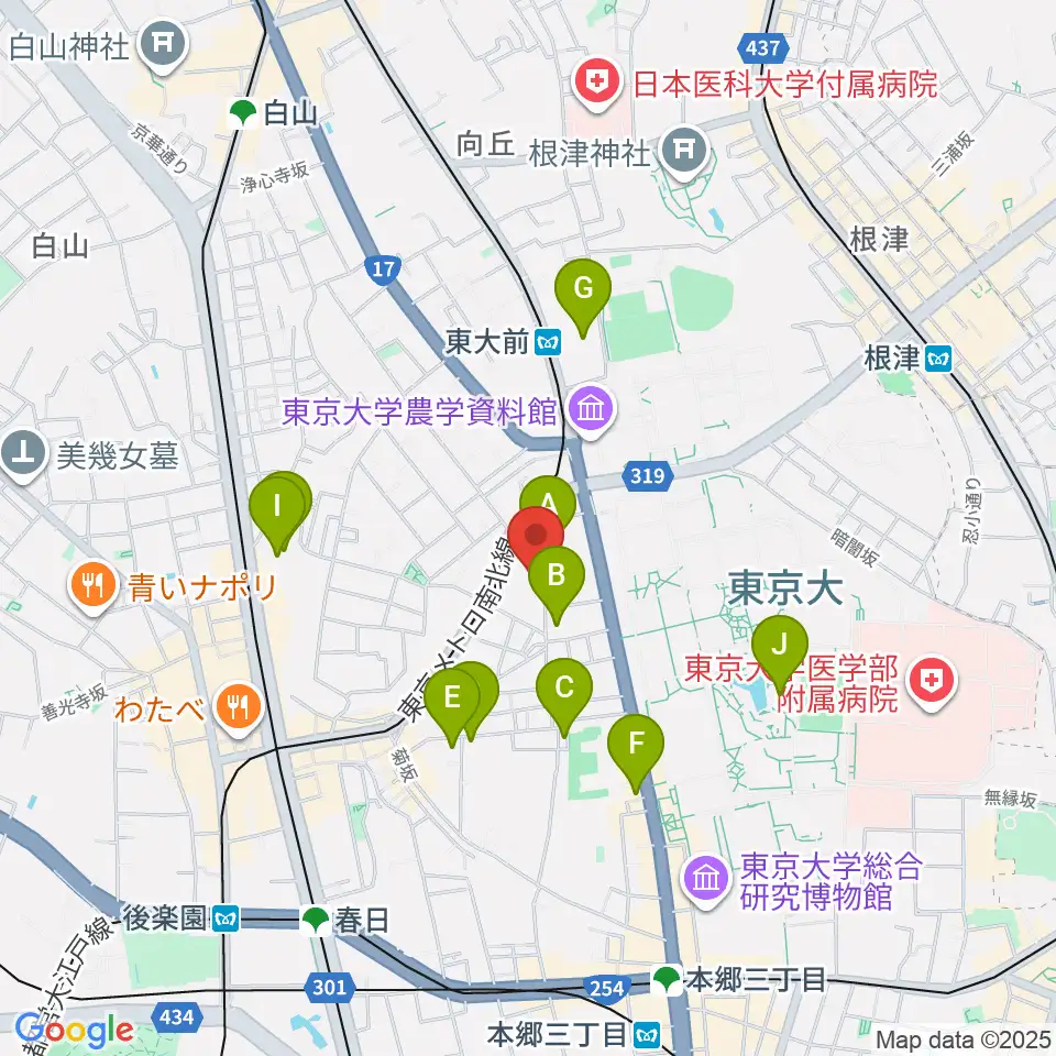 求道会館周辺のホテル一覧地図