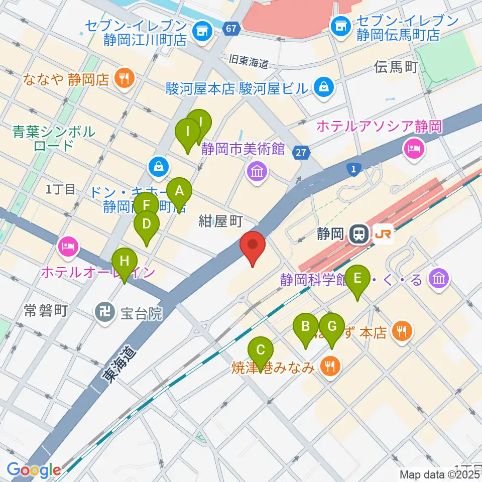 静岡音楽館AOI周辺のホテル一覧地図