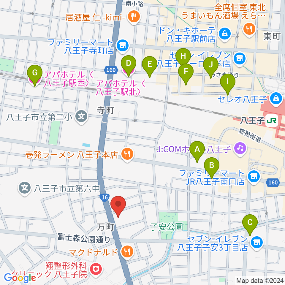 ギャラリー・スペースことのは周辺のホテル一覧地図