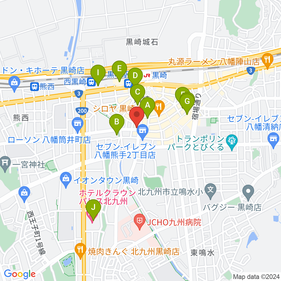 黒崎ストロベリーサワー周辺のホテル一覧地図