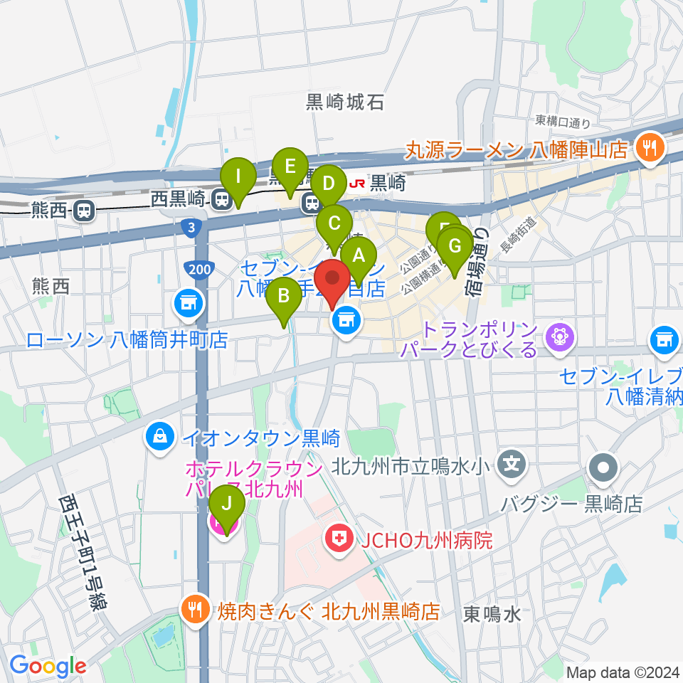 黒崎ストロベリーサワー周辺のホテル一覧地図