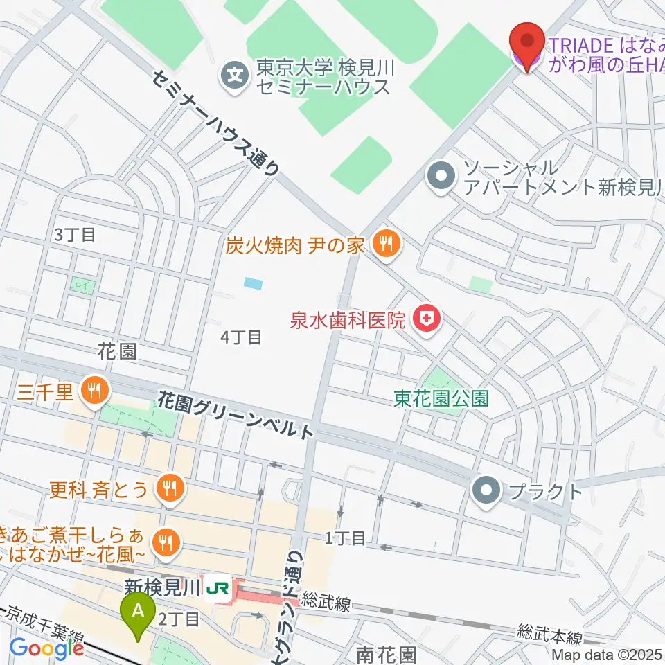 はなみがわ風の丘HALL周辺のホテル一覧地図