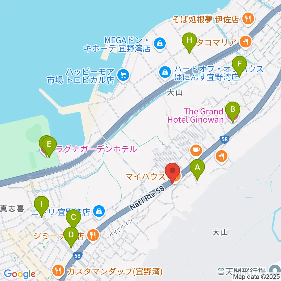 ピアノハウス周辺のホテル一覧地図