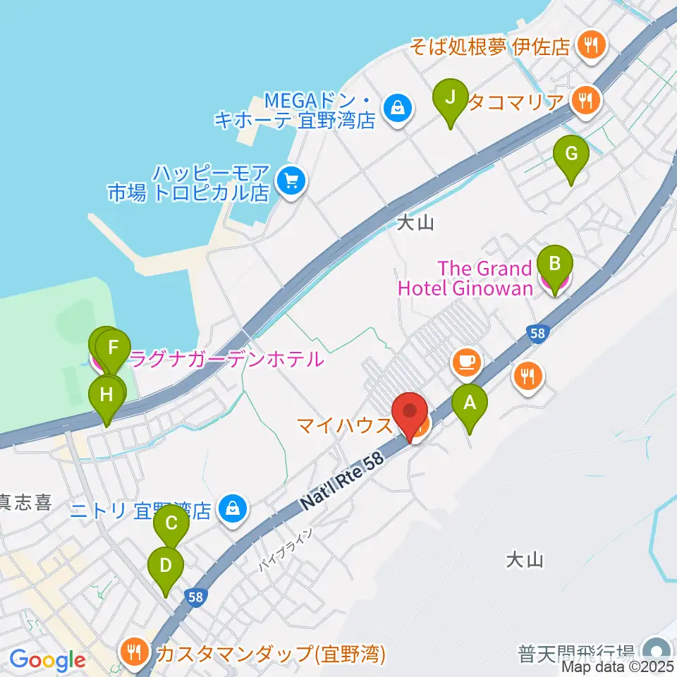 ピアノハウス周辺のホテル一覧地図