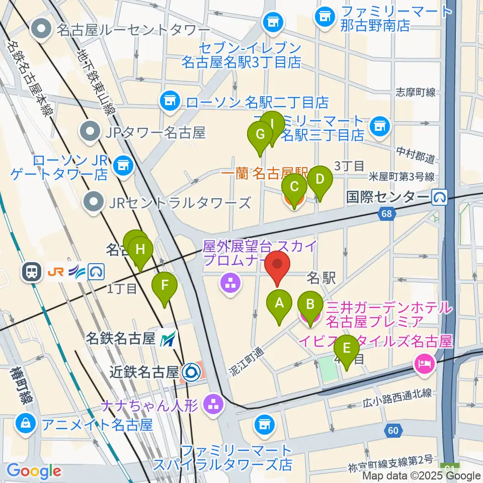 ウインクあいち周辺のホテル一覧地図