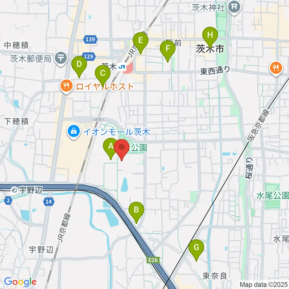 立命館いばらきフューチャープラザ周辺のホテル一覧地図