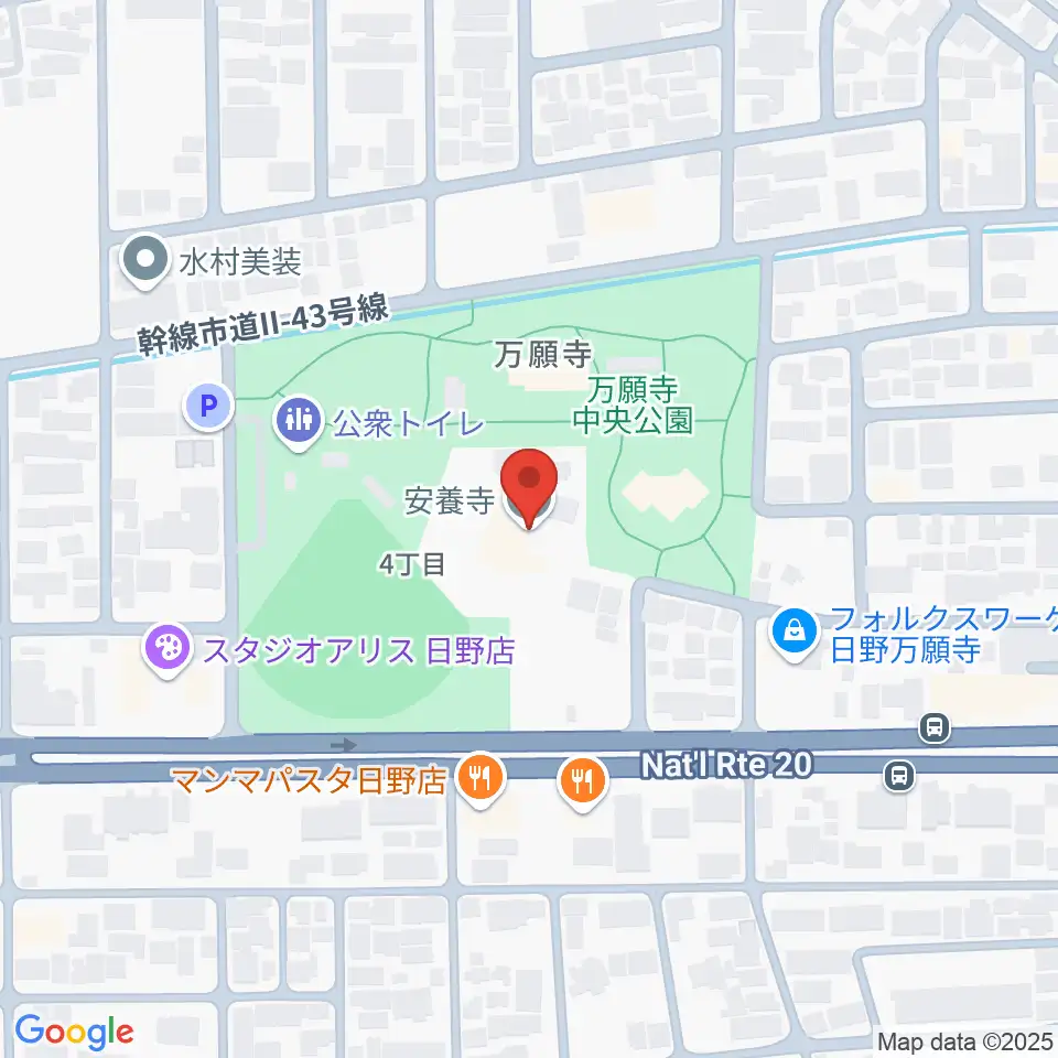 安養寺本堂・客殿地下ホール周辺のホテル一覧地図