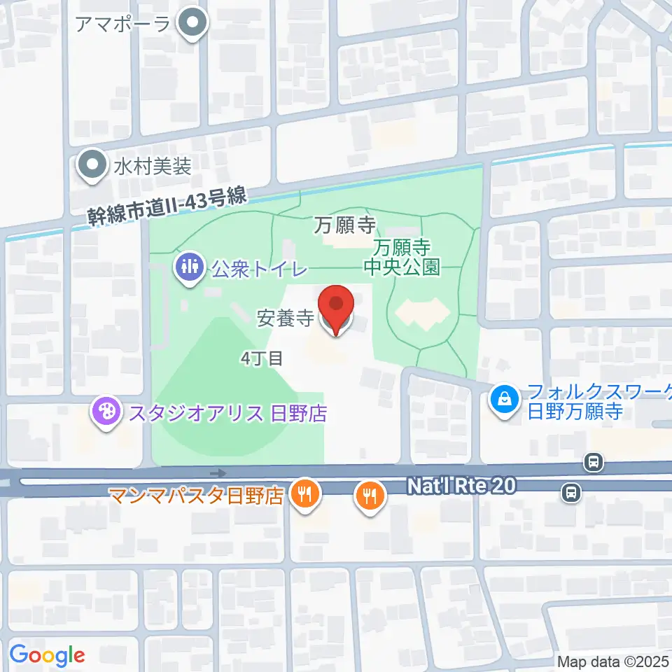安養寺本堂・客殿地下ホール周辺のホテル一覧地図