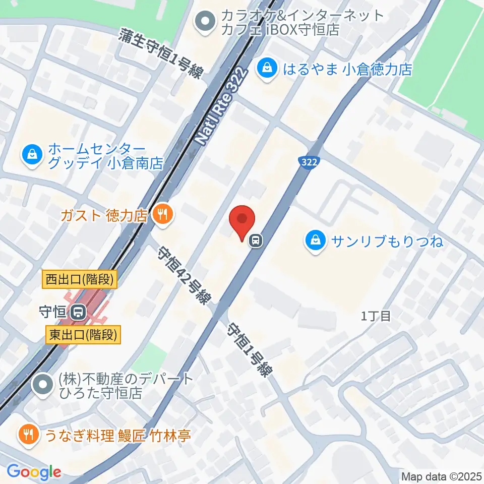 守恒みらいホール周辺のホテル一覧地図