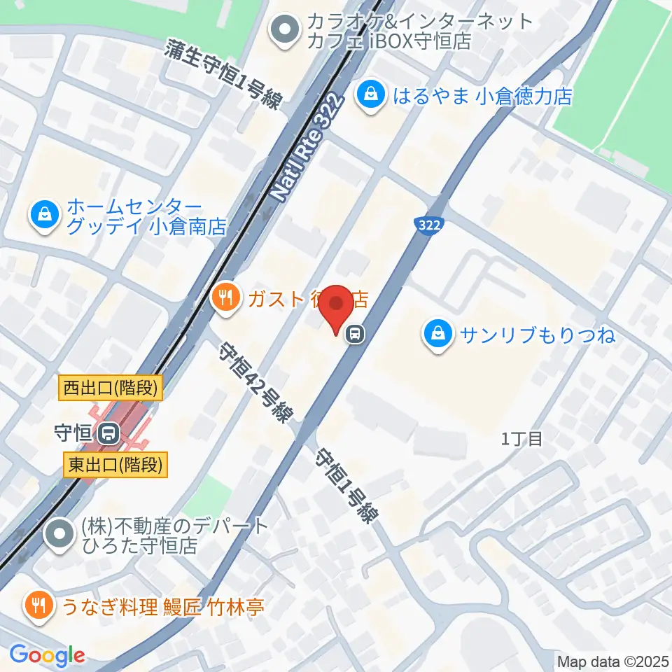 守恒みらいホール周辺のホテル一覧地図