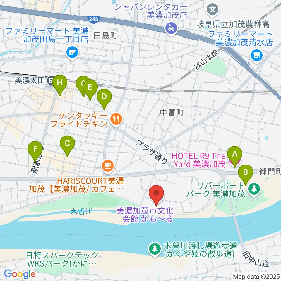 かも〜る 美濃加茂市文化会館周辺のホテル一覧地図