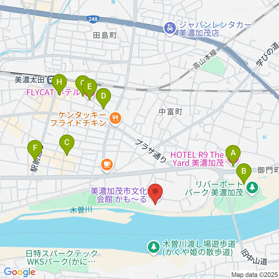 かも〜る 美濃加茂市文化会館周辺のホテル一覧地図