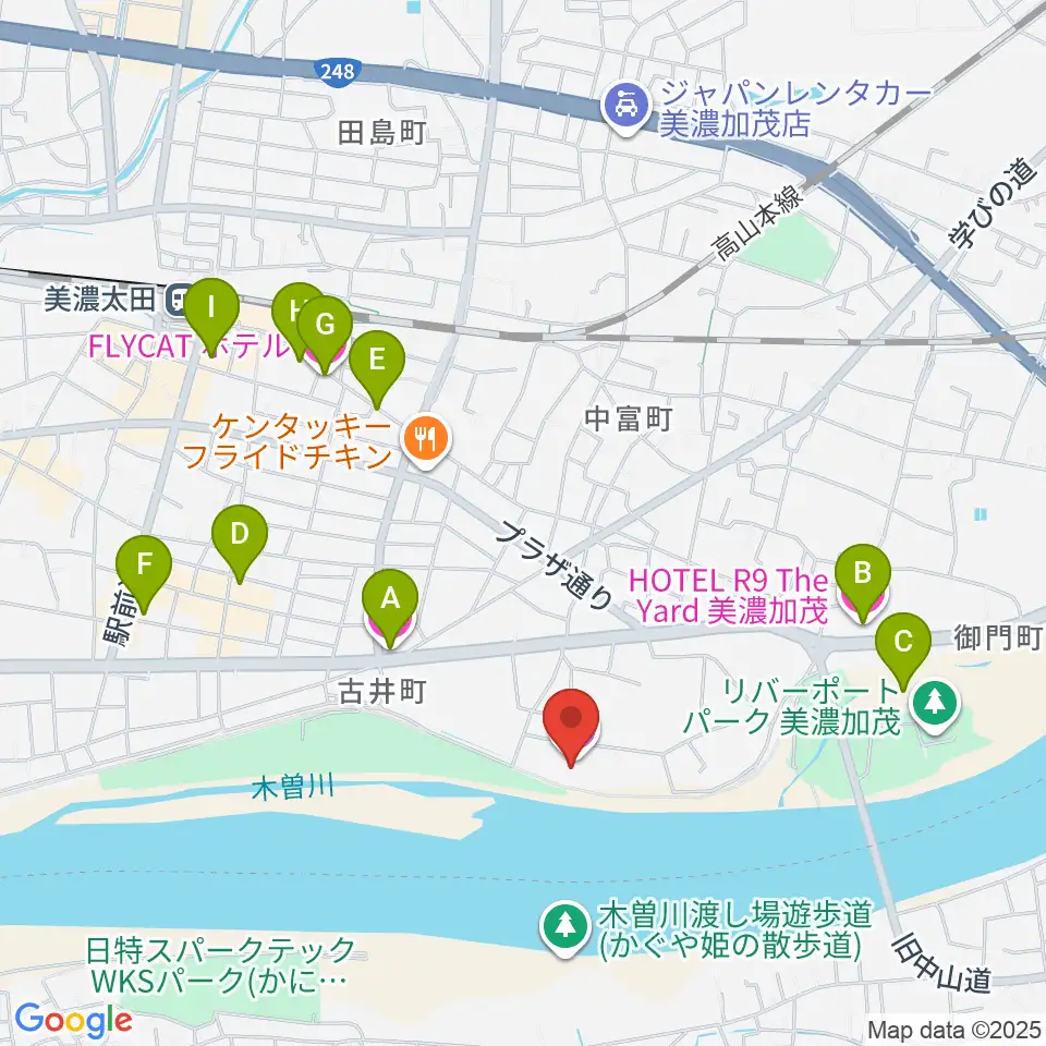 かも〜る 美濃加茂市文化会館周辺のホテル一覧地図