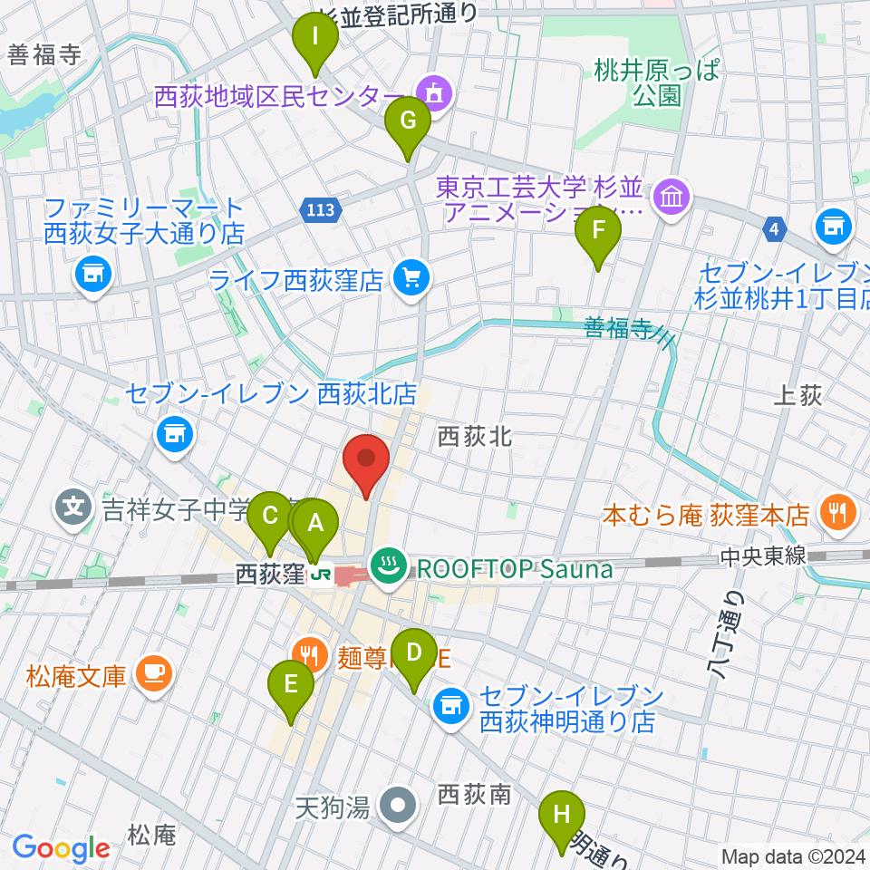 アケタの店周辺のホテル一覧地図