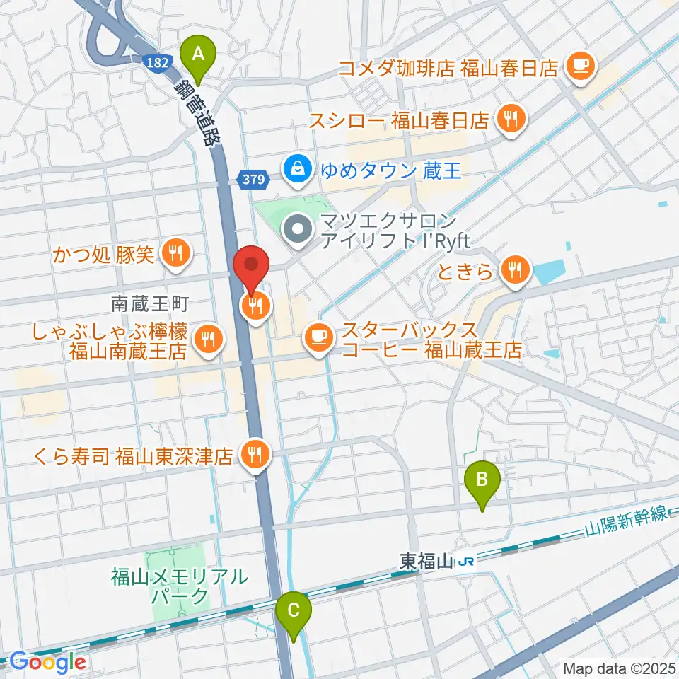 スガナミ楽器蔵王店周辺のホテル一覧地図