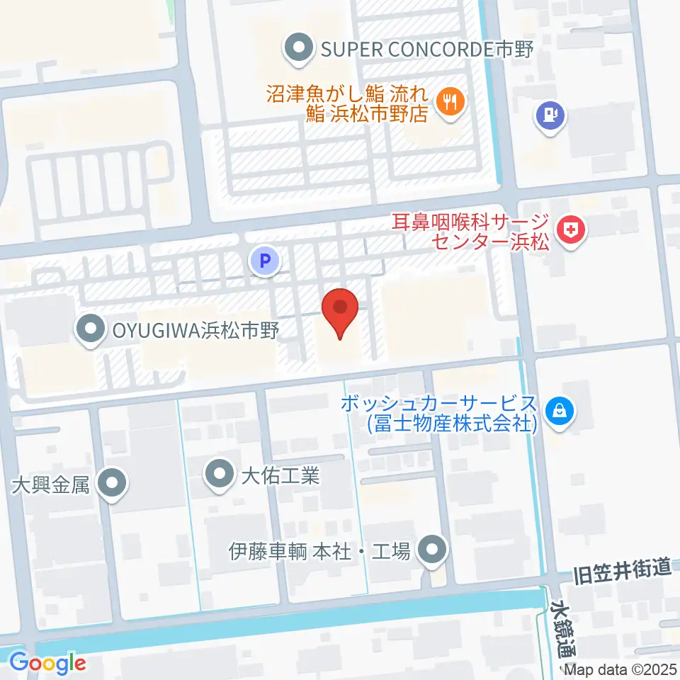 音楽天国 浜松市野店周辺のホテル一覧地図