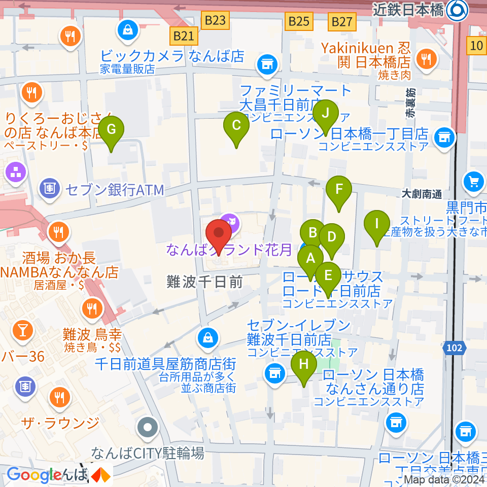 なんばYES THEATER周辺のホテル一覧地図