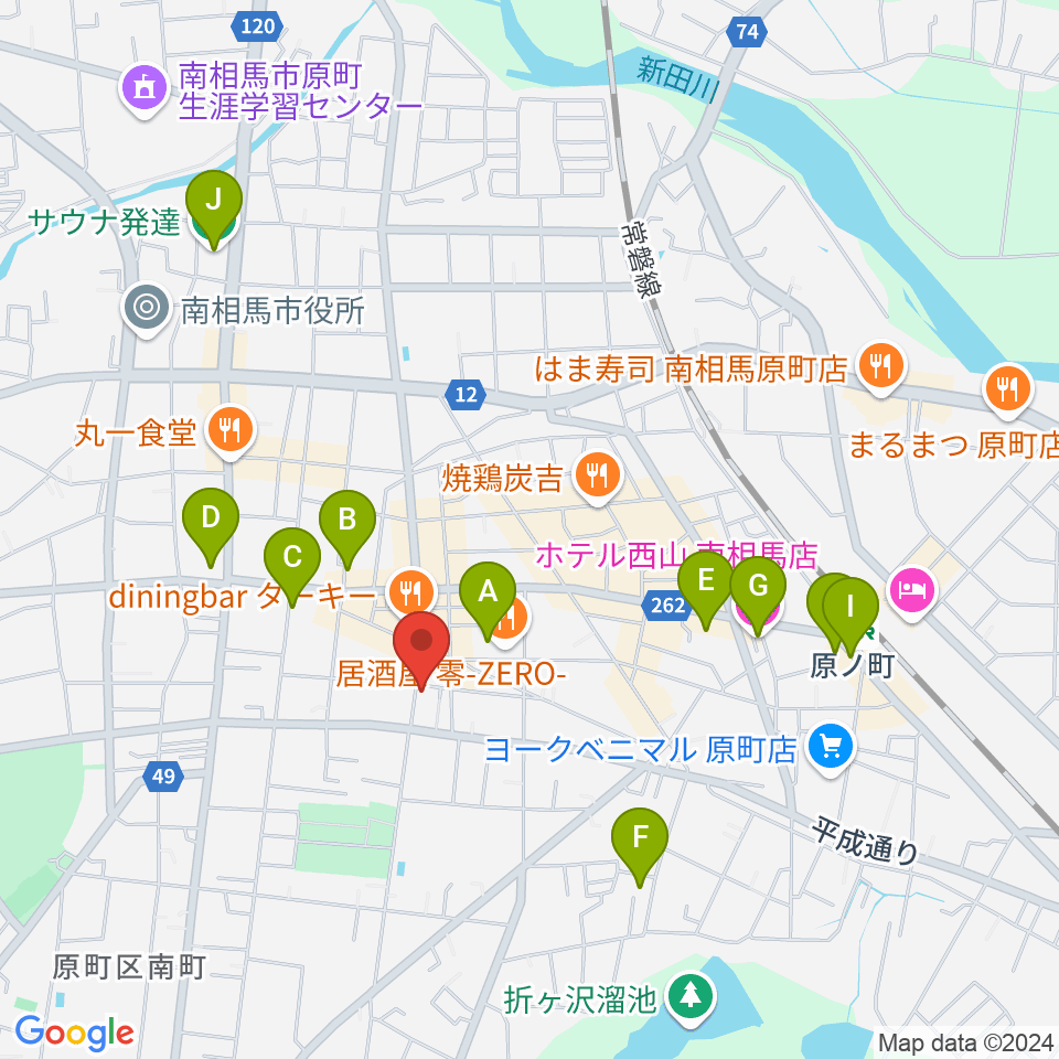 オアシス楽器店 原町店周辺のホテル一覧地図