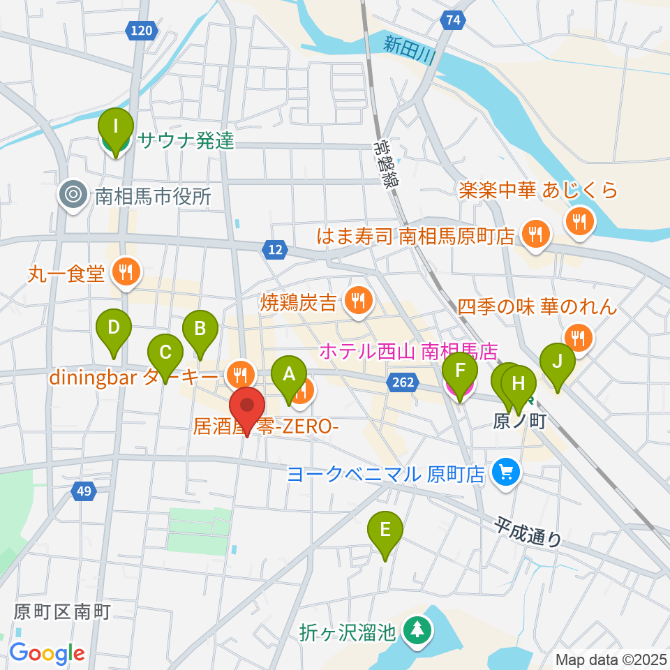 オアシス楽器店 原町店周辺のホテル一覧地図