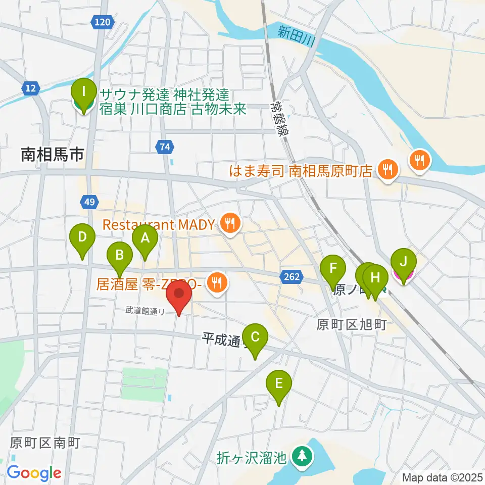 オアシス楽器店 原町店周辺のホテル一覧地図