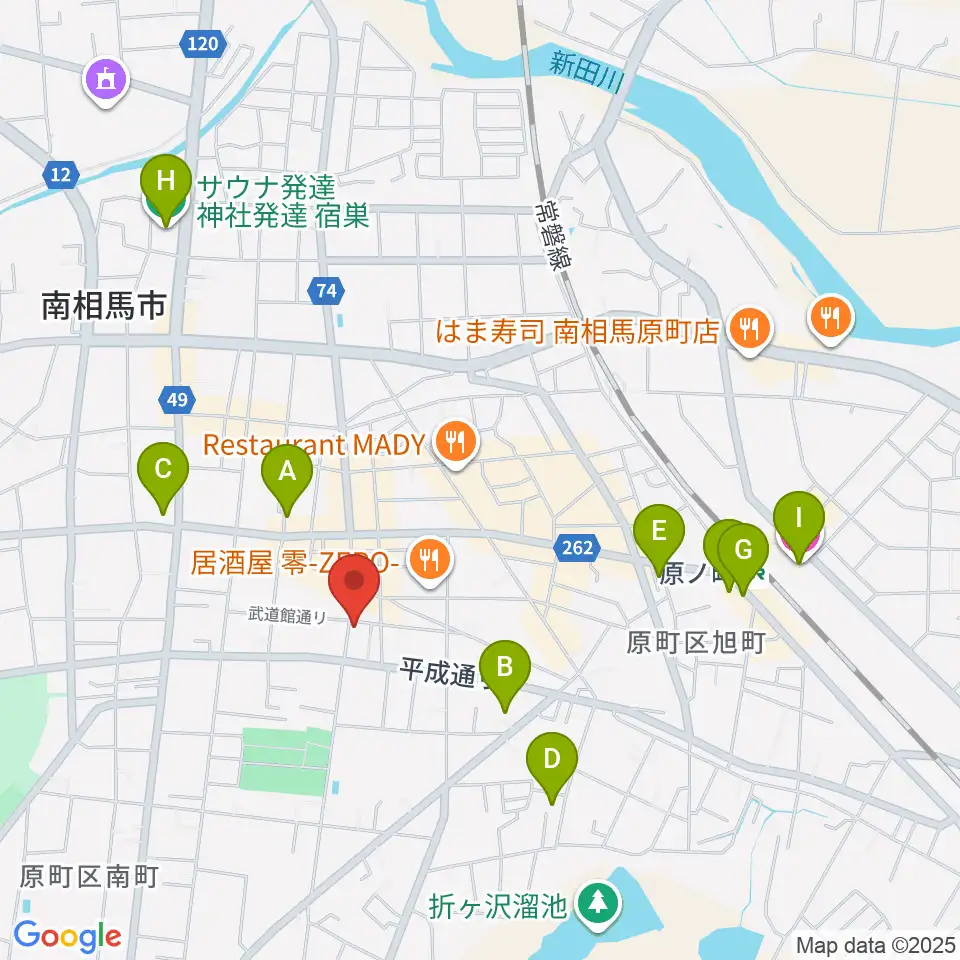 オアシス楽器店 原町店周辺のホテル一覧地図