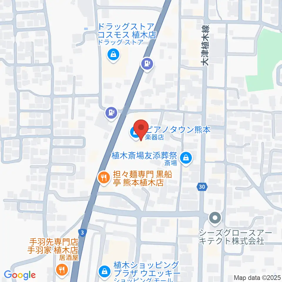 ピアノタウン熊本周辺のホテル一覧地図
