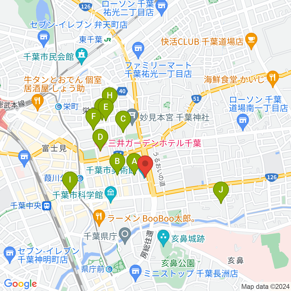 千葉市美術館周辺のホテル一覧地図