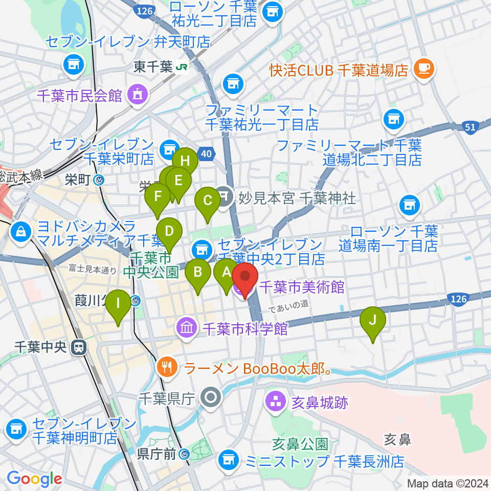 千葉市美術館周辺のホテル一覧地図