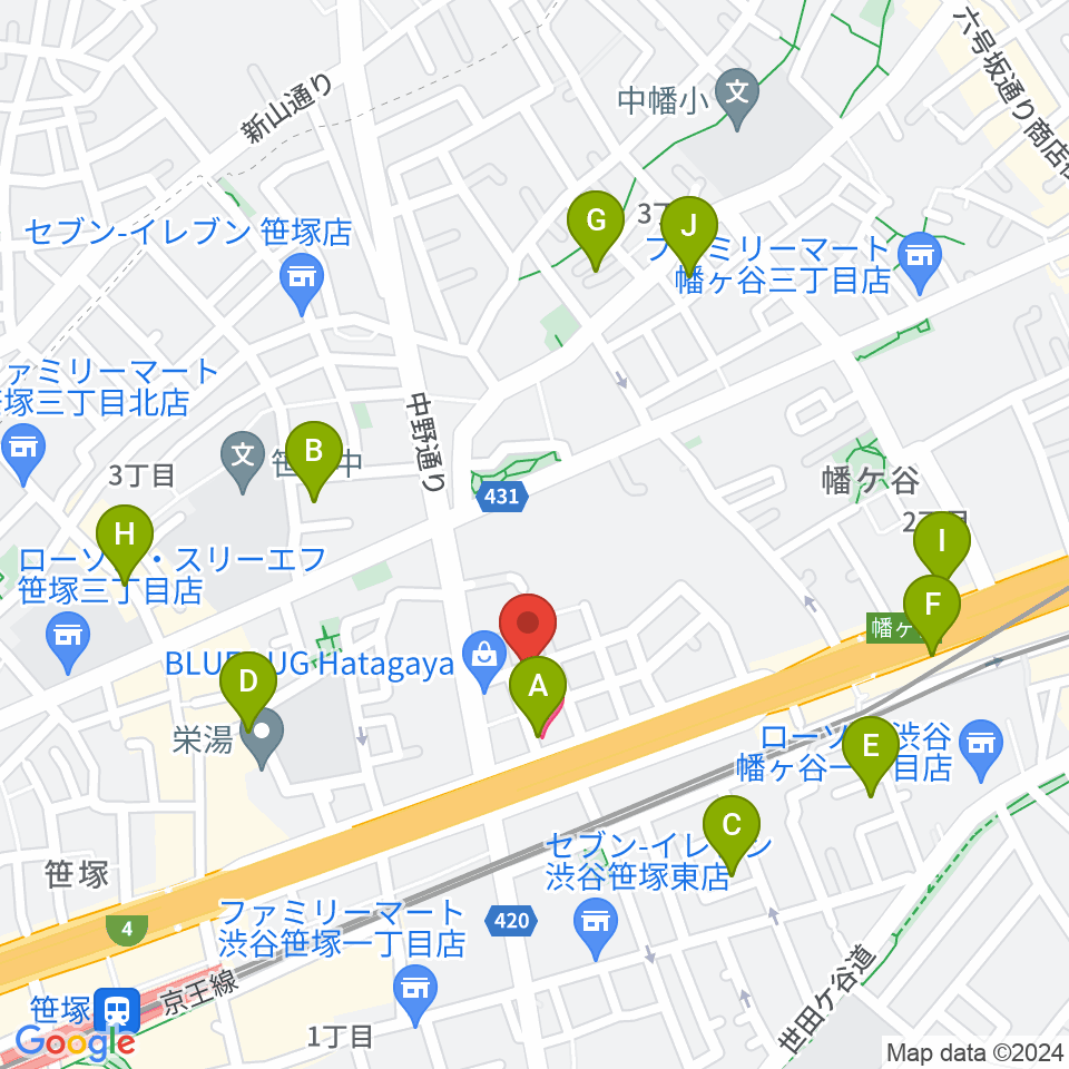 五味和楽器店 東京店周辺のホテル一覧地図