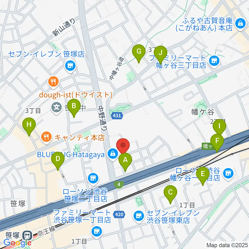 五味和楽器店 東京店周辺のホテル一覧地図