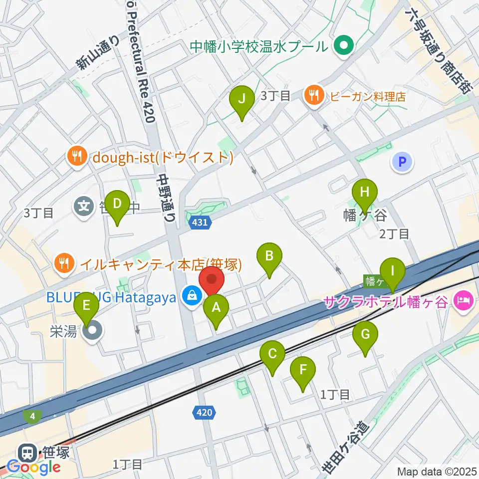 五味和楽器店 東京店周辺のホテル一覧地図