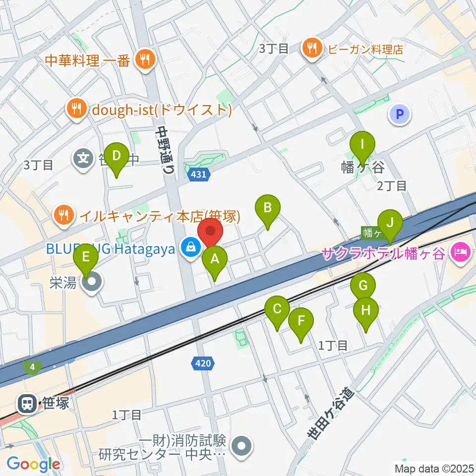 五味和楽器店 東京店周辺のホテル一覧地図
