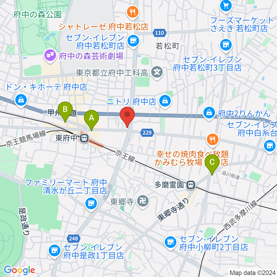 ミュージックサロン・サングレース周辺のホテル一覧地図