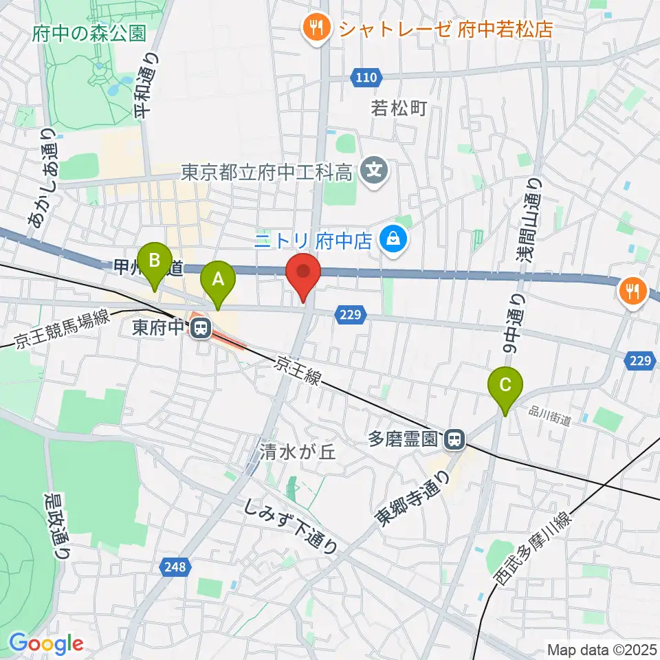 ミュージックサロン・サングレース周辺のホテル一覧地図