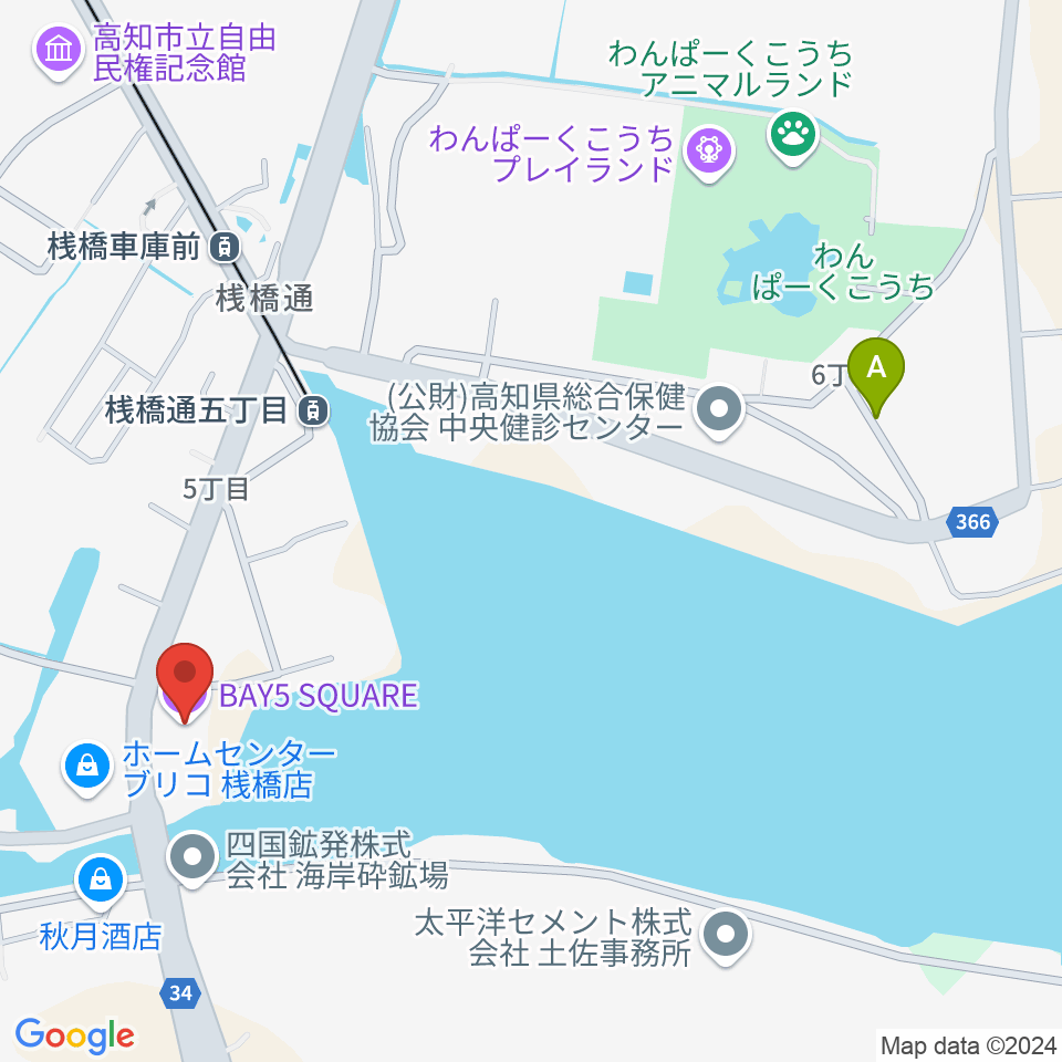 高知BAY5 SQUARE周辺のホテル一覧地図