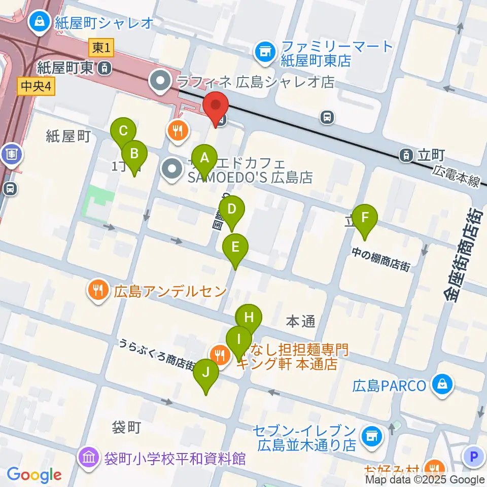 ヤマハミュージック 広島店周辺のホテル一覧地図