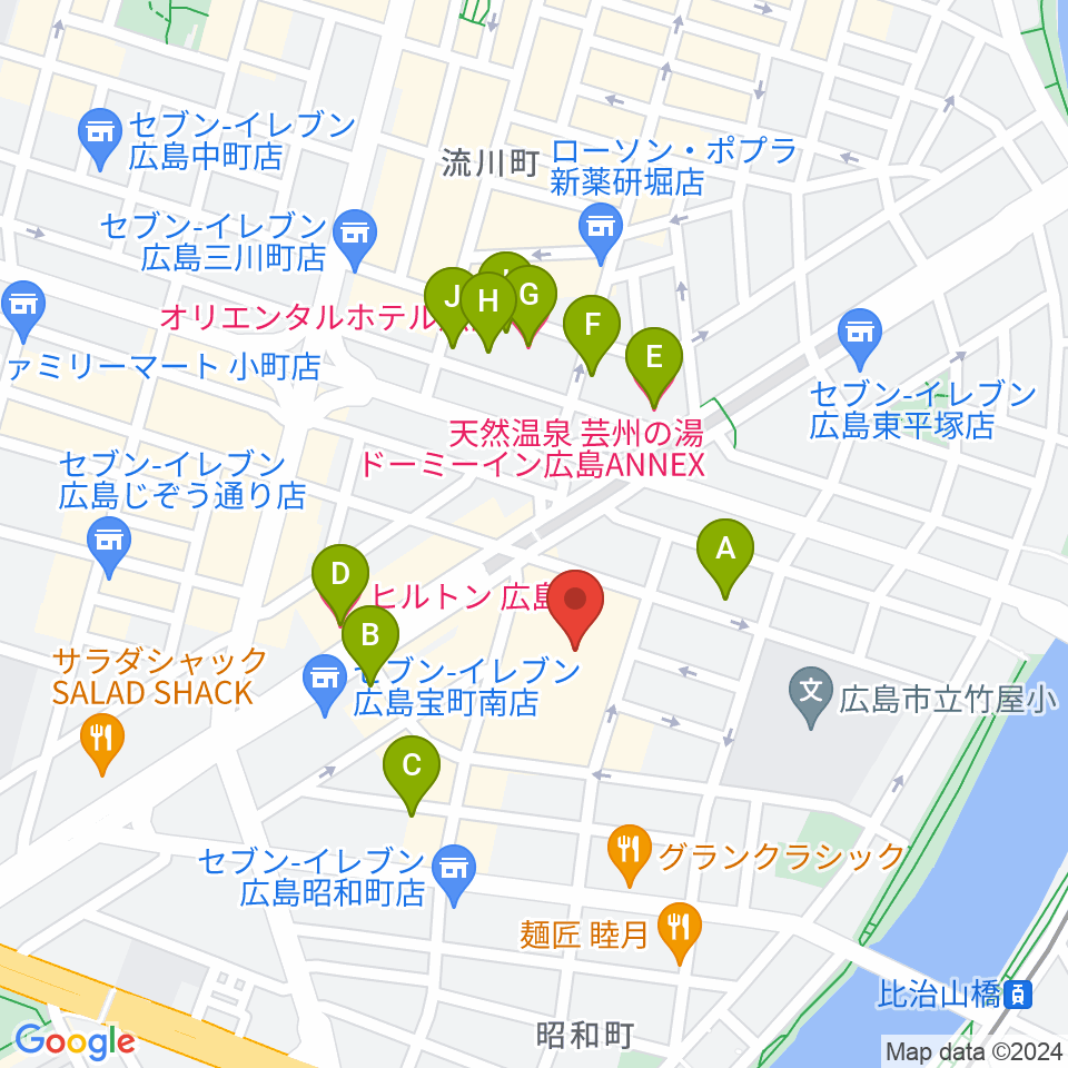 フジグラン広島センター ヤマハミュージック周辺のホテル一覧地図