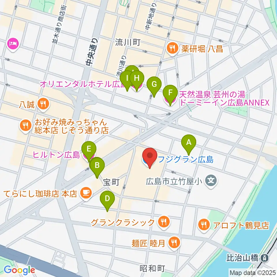 フジグラン広島センター ヤマハミュージック周辺のホテル一覧地図