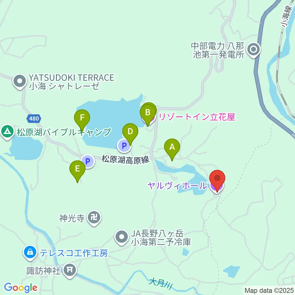 小海町音楽堂 ヤルヴィホール周辺のホテル一覧地図