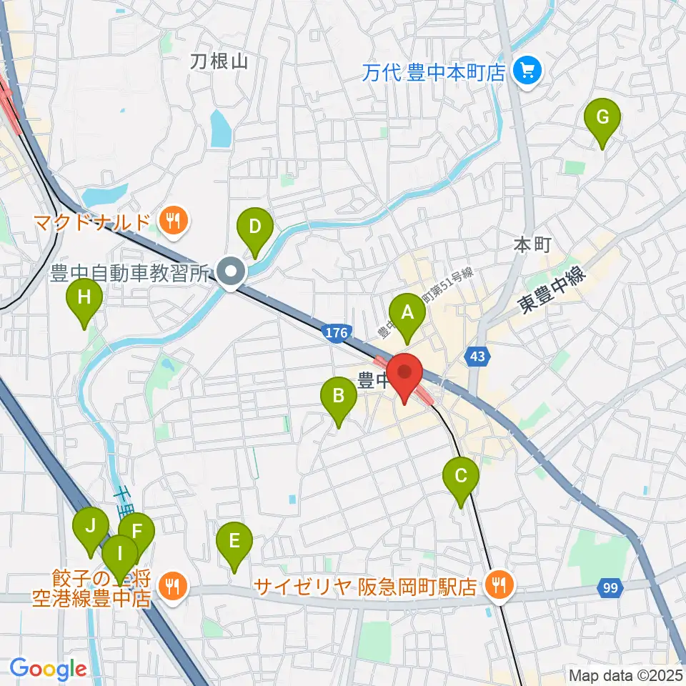 とよなか男女共同参画推進センターすてっぷ周辺のホテル一覧地図