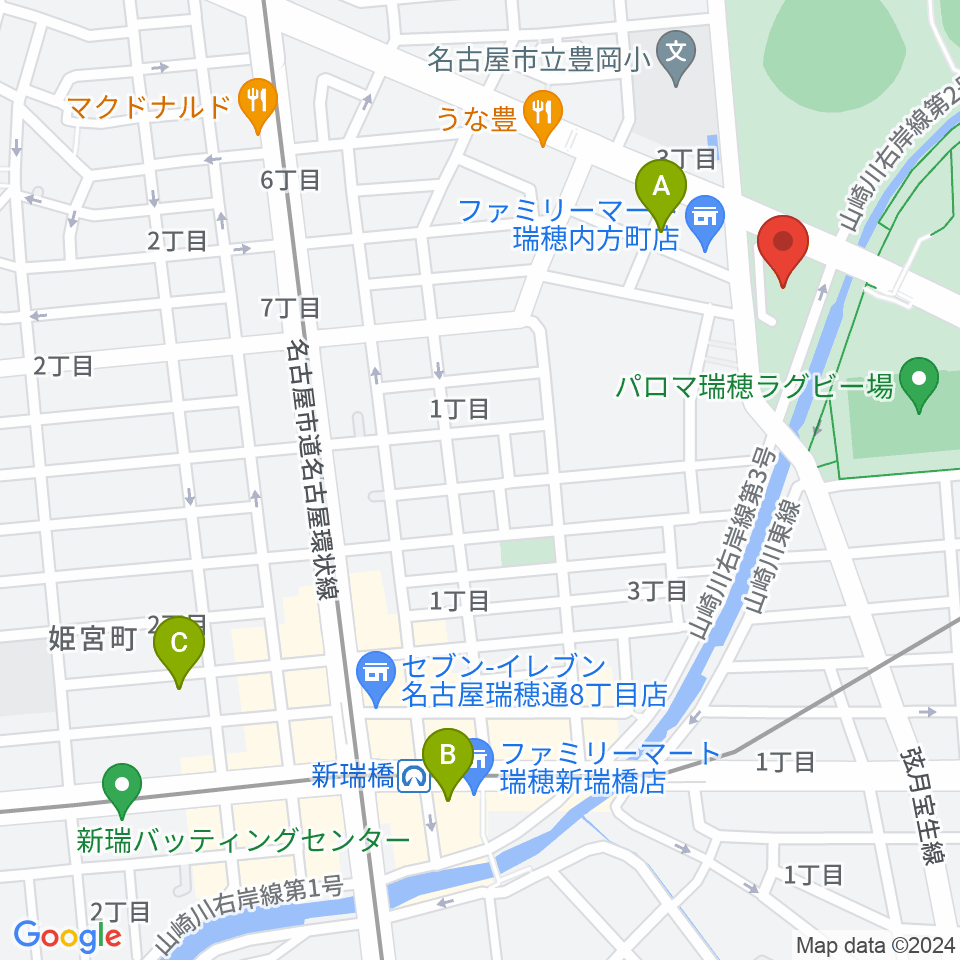 瑞穂文化小劇場周辺のホテル一覧地図