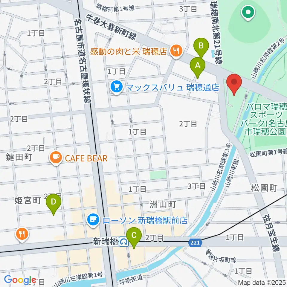 瑞穂文化小劇場周辺のホテル一覧地図